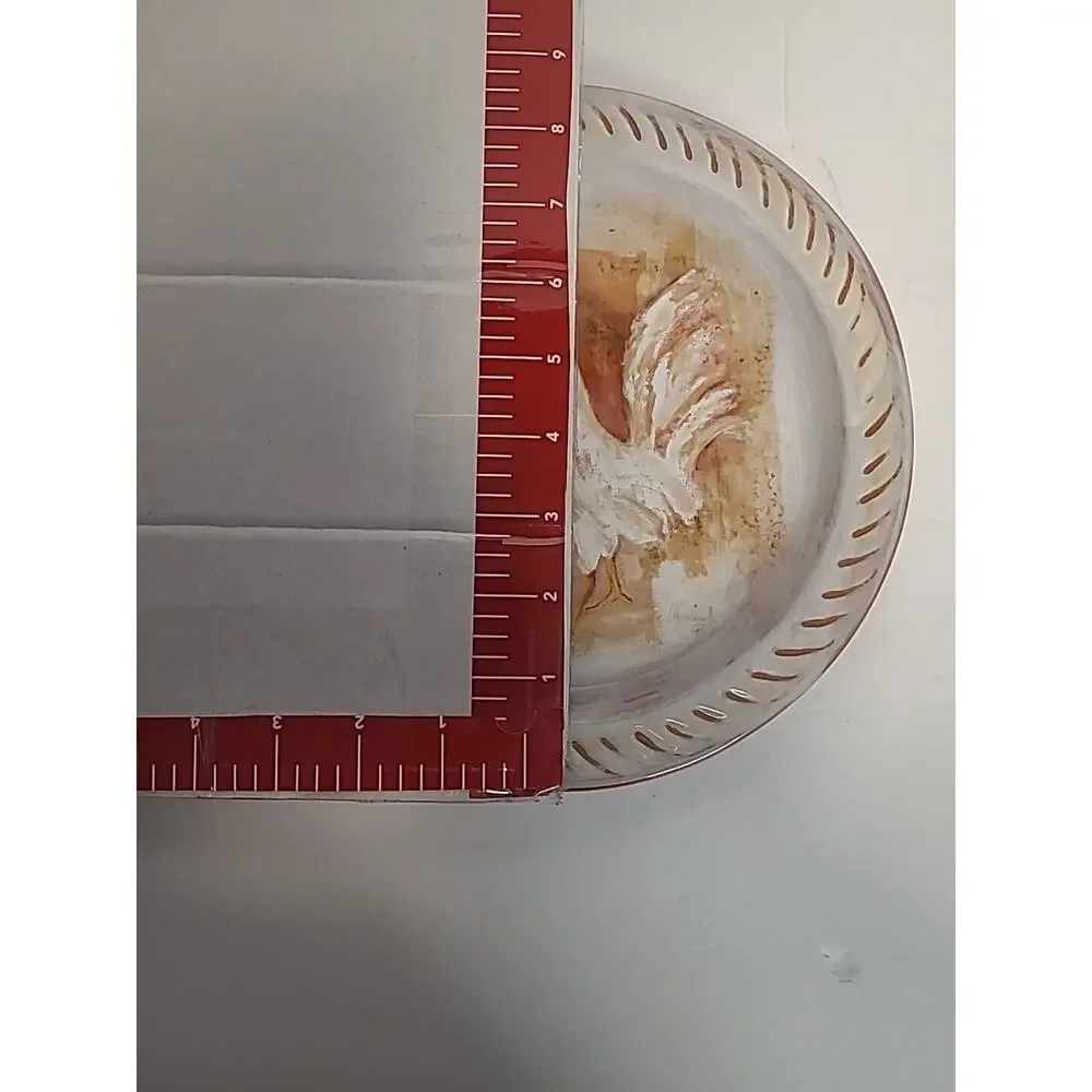 Pier One Gallo hand painted earth and air plate Made in Italy Rooster 9.25”